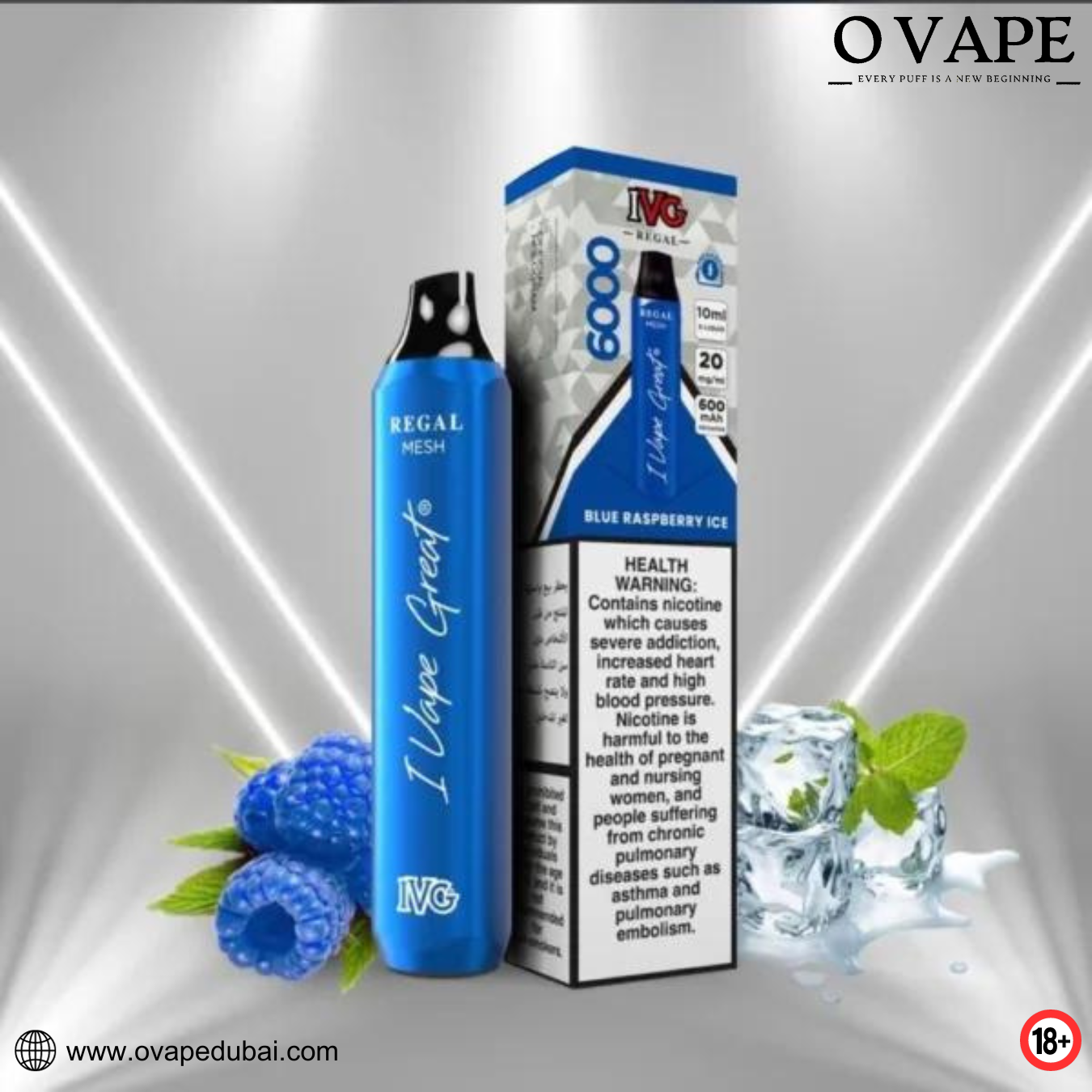IVG Regal Disposable 6000 Puffs 20mg Blue Raspberry ice