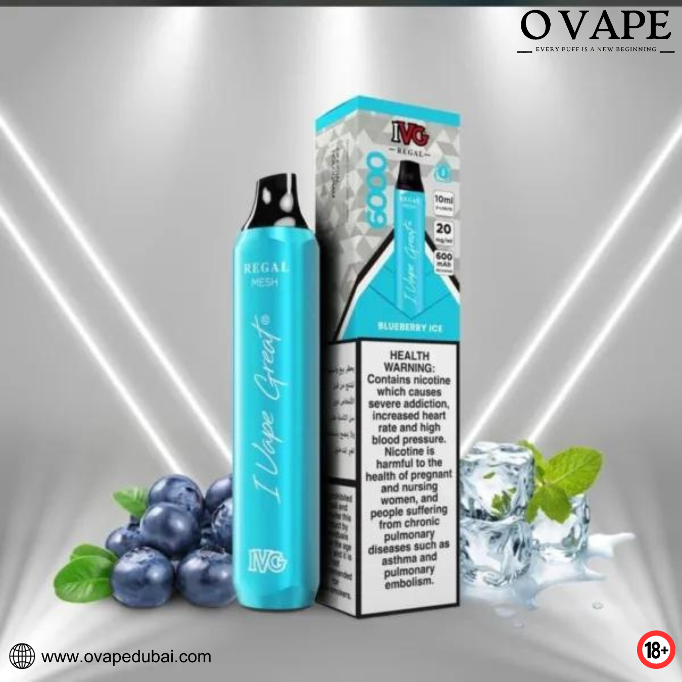 IVG Regal Disposable 6000 Puffs 20mg Blueberry ice