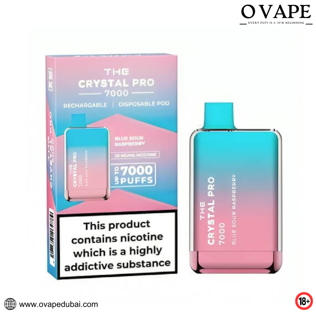 The Crystal Pro 7000 Puffs Blue Sour Raspberry